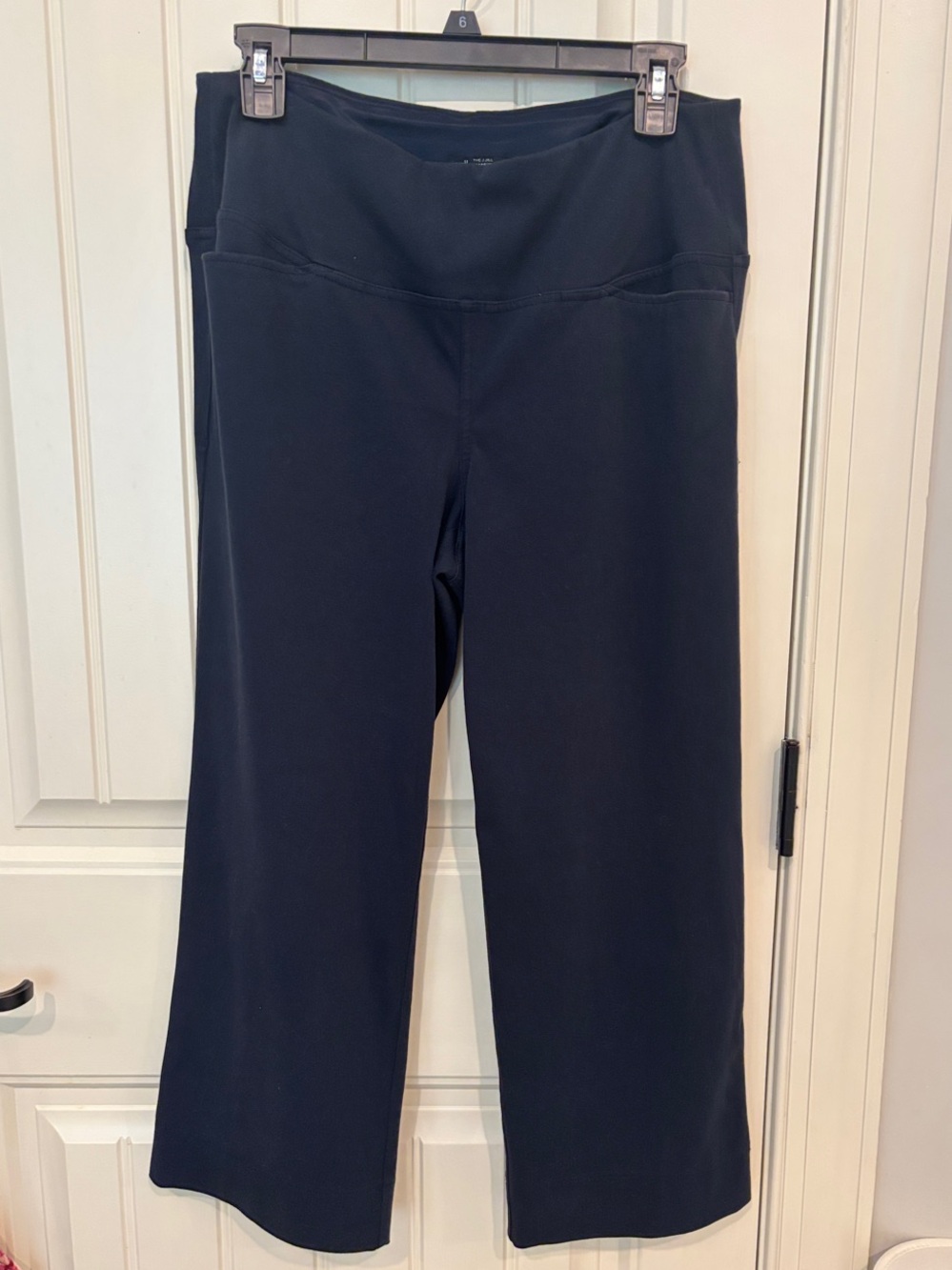 J. Jill Navy Cropped Wide-Leg Knit Pants
